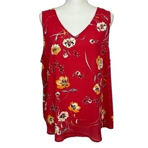 MAURICES Women’s Pullover Flowy Top Sz XXL Multi Color Floral V-Neck Sleeveless